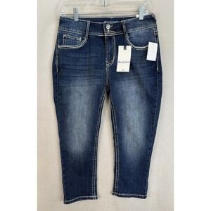Wallflower Jeans Women's 9/29 Luscious Curvy Fit Embellished Pockets Capri NWT‎